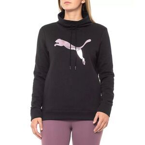 PUMA grey Cinch Up Cat Fleece Hoodie Sweatshirt Size L